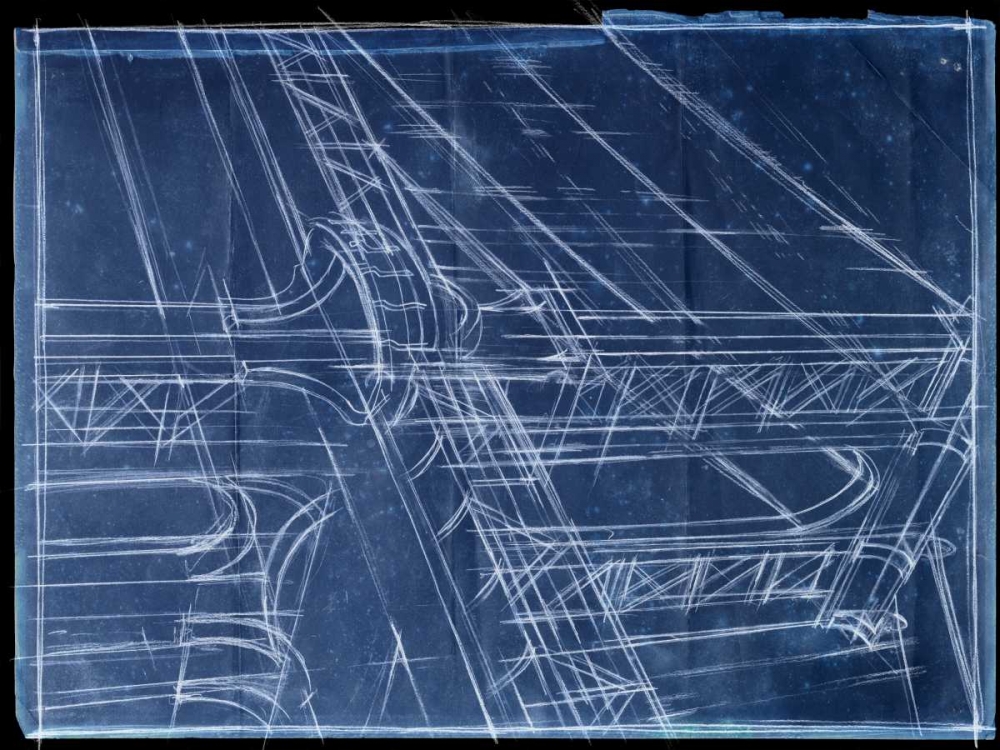Wall Art Painting id:35704, Name: Bridge Blueprint I, Artist: Harper, Ethan