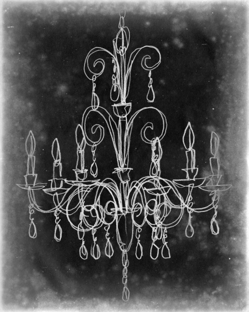 Wall Art Painting id:35719, Name: Chalkboard Chandelier Sketch II, Artist: Harper, Ethan