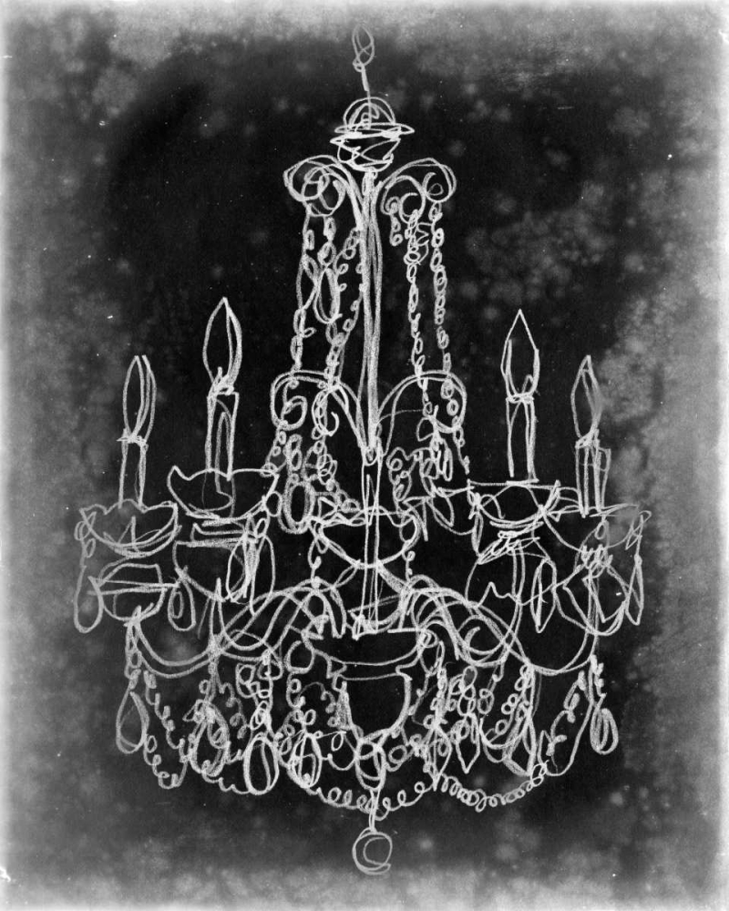 Wall Art Painting id:35720, Name: Chalkboard Chandelier Sketch III, Artist: Harper, Ethan