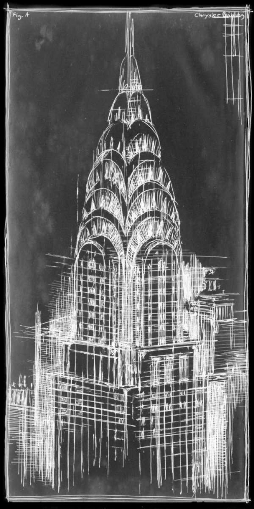 Wall Art Painting id:35722, Name: Chrysler Blueprint, Artist: Harper, Ethan