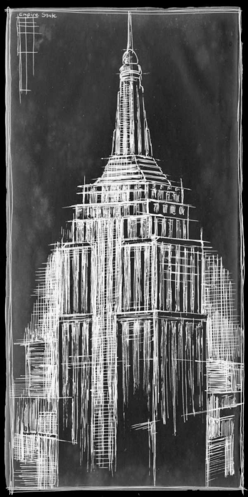 Wall Art Painting id:35723, Name: Empire State Blueprint, Artist: Harper, Ethan