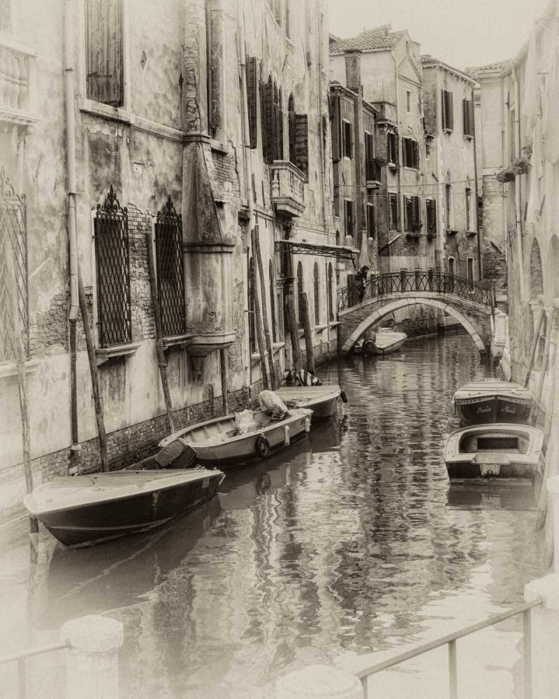 Art Print: Six Boats Sepia