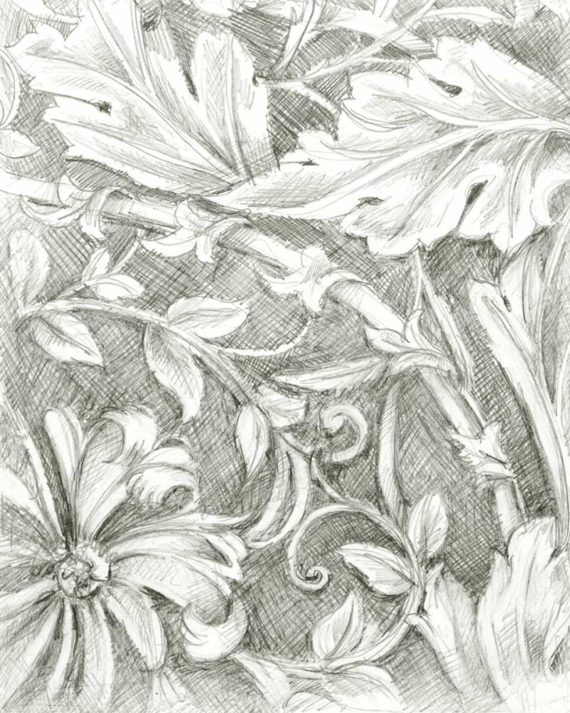 Wall Art Painting id:38585, Name: Floral Pattern Sketch IV, Artist: Harper, Ethan