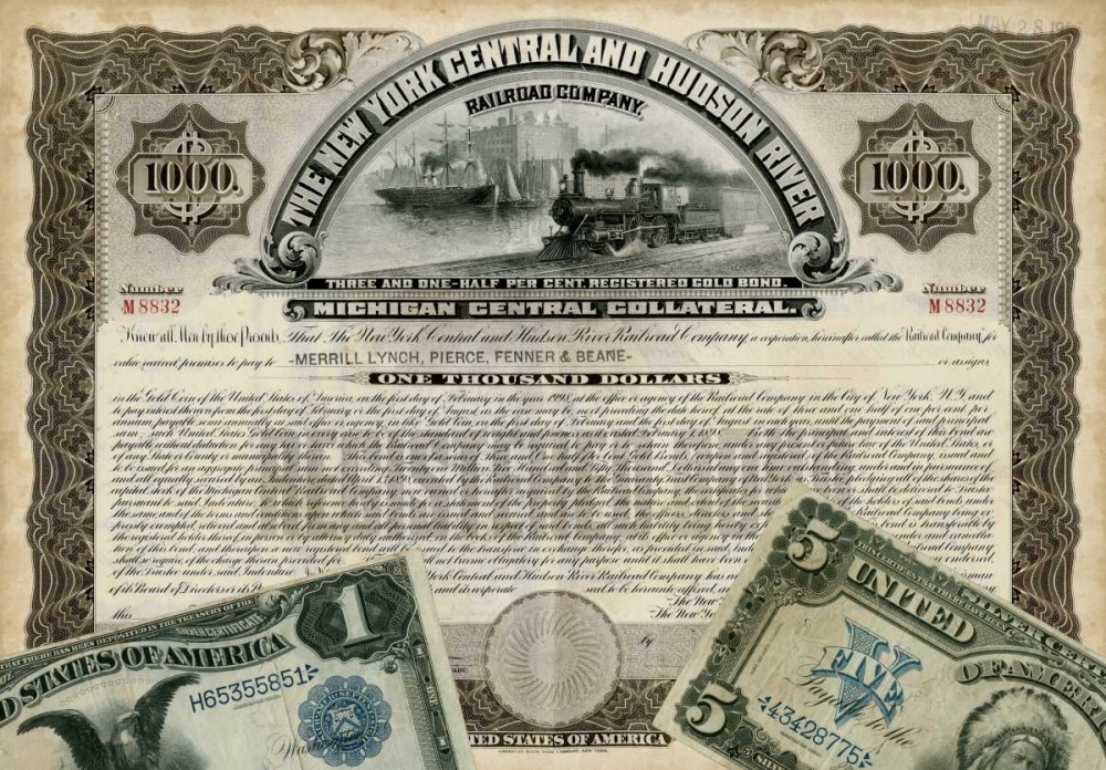Wall Art Painting id:38848, Name: Antique Stock Certificate I, Artist: Vision Studio