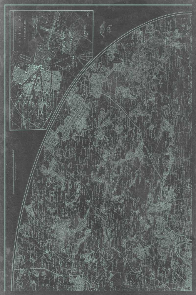 Wall Art Painting id:77560, Name: Map of Paris Grid III, Artist: Vision Studio