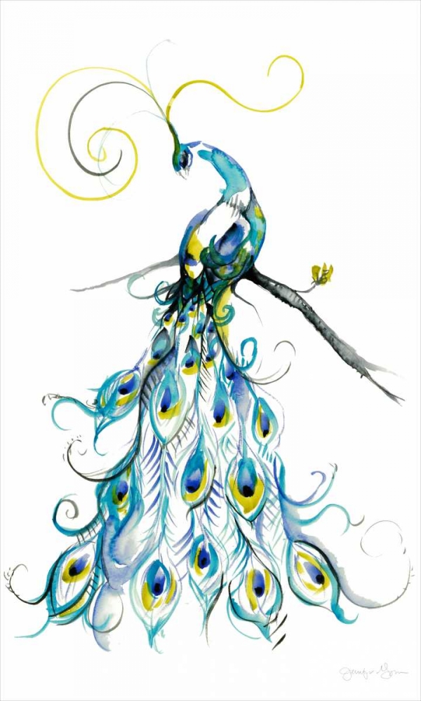 Art Print: Aquarelle Peacock II