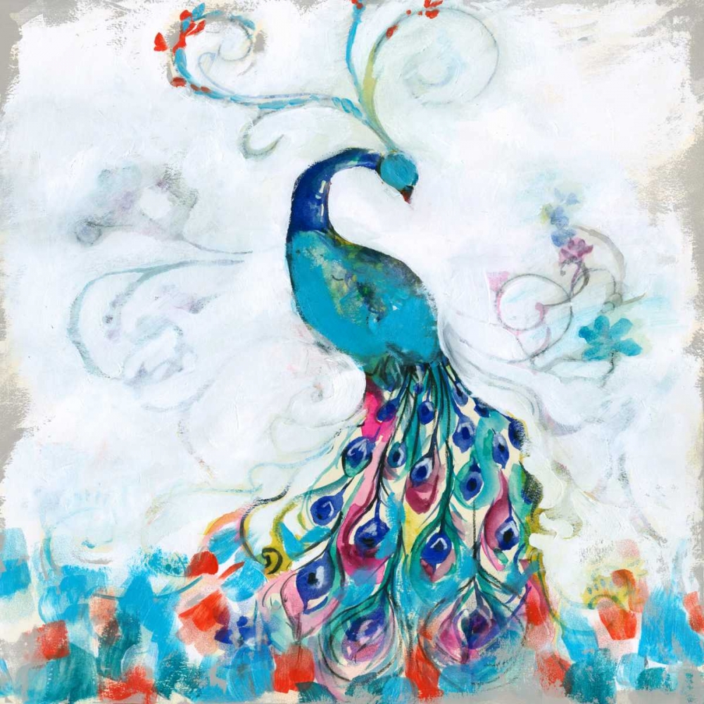 Art Print: Confetti Peacock I