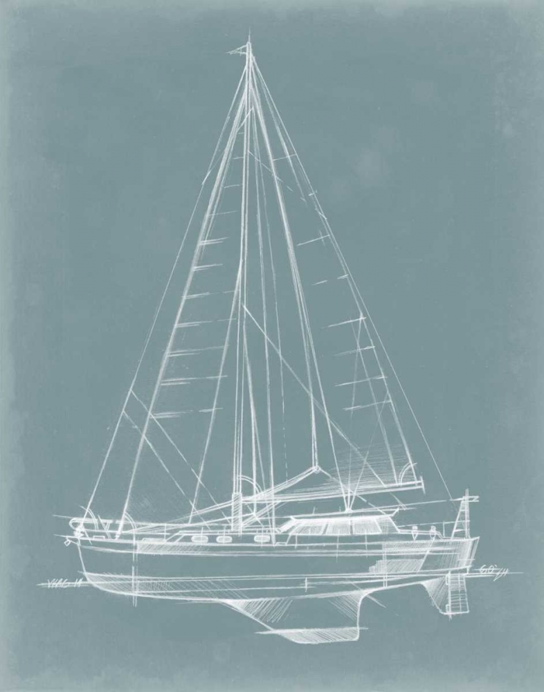 Wall Art Painting id:49984, Name: Yacht Sketches I, Artist: Harper, Ethan