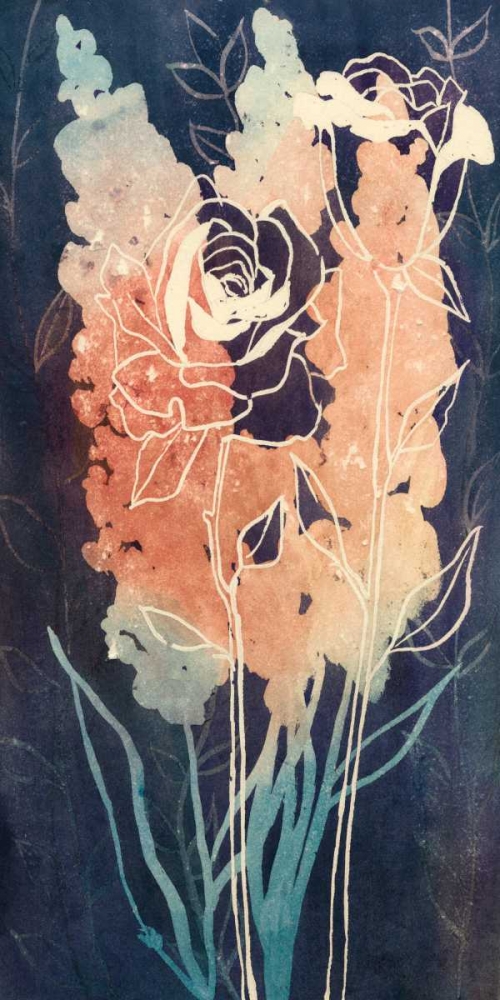 Wall Art Painting id:50077, Name: Flowers at Midnight II, Artist: Popp, Grace