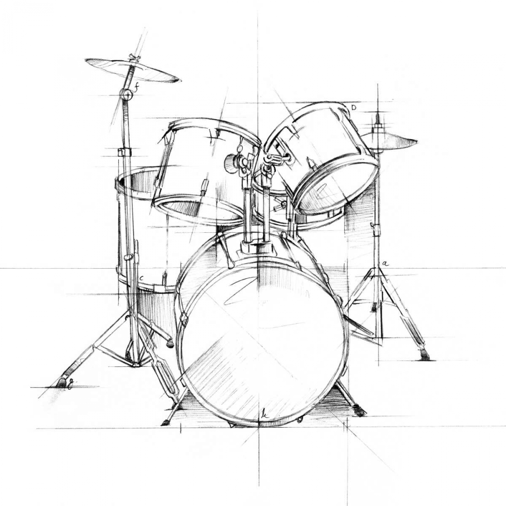 Wall art: Drum Sketch, by Harper, Ethan