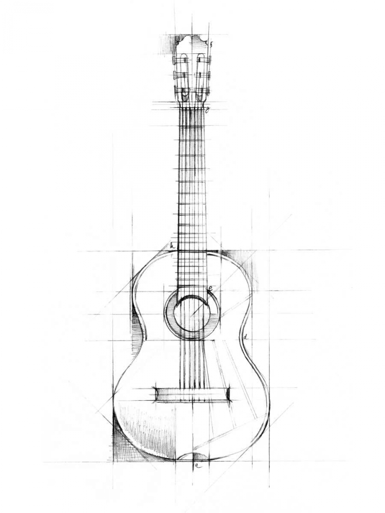 Wall art: Guitar Sketch, by Harper, Ethan