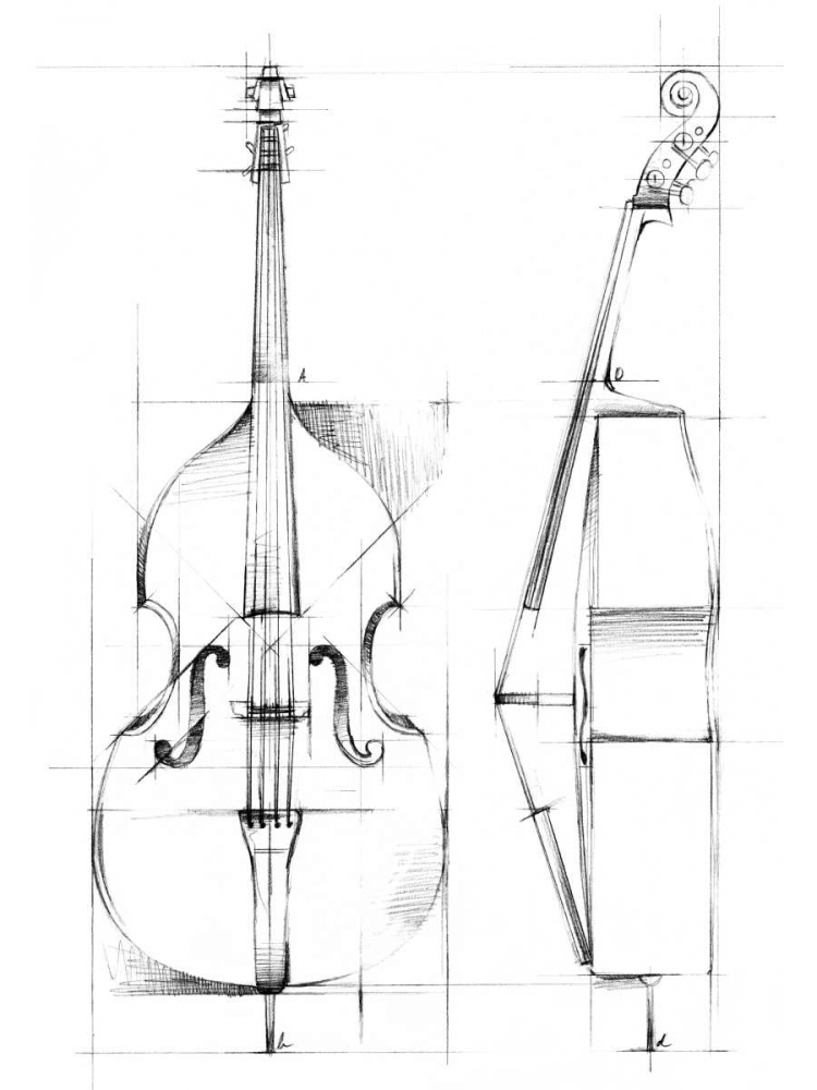 Wall art: Bass Sketch, by Harper, Ethan