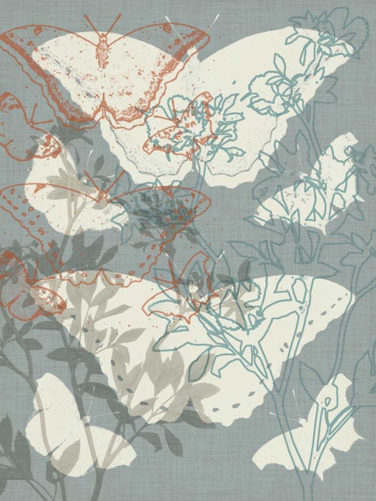 Art Print: Flowers and Butterflies I