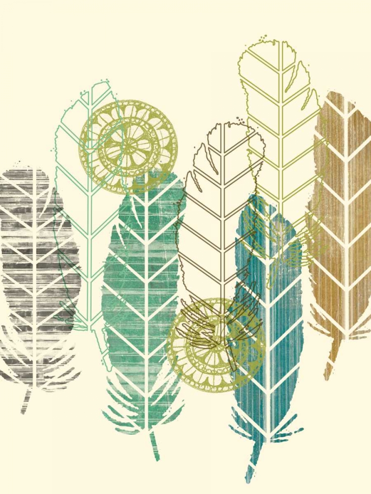 Art Print: Feathers in a Row I