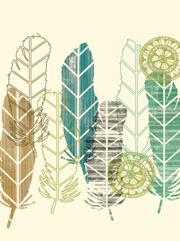 Art Print: Feathers in a Row II