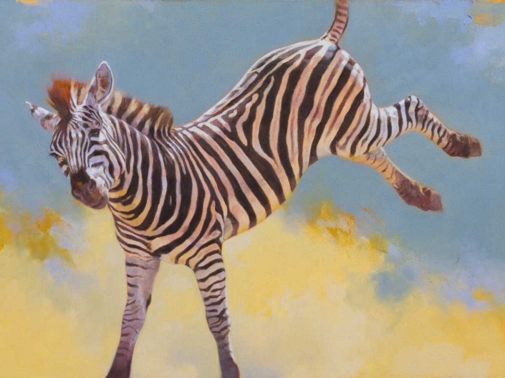 Wall Art Painting id:39186, Name: Bucking Zebra, Artist: Chapman, Julie
