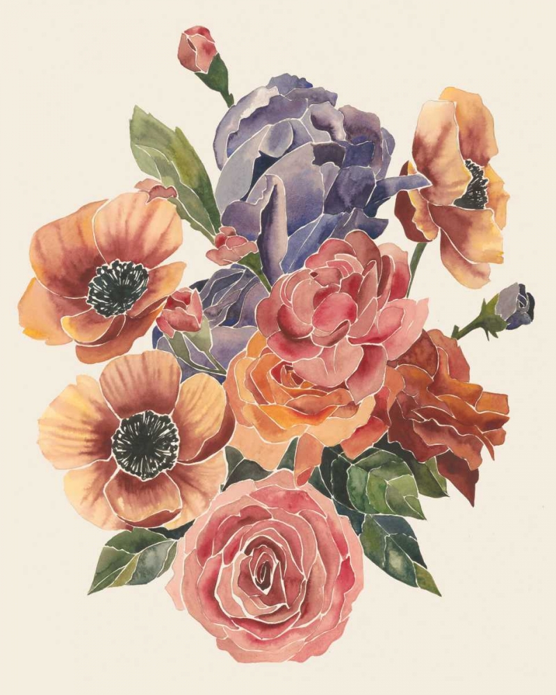 Wall Art Painting id:50340, Name: Stained Glass Posy I, Artist: Popp, Grace