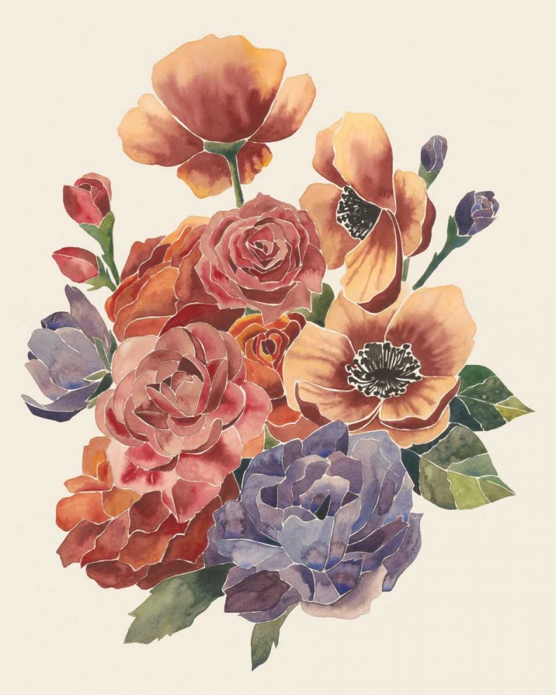 Wall Art Painting id:50341, Name: Stained Glass Posy II, Artist: Popp, Grace