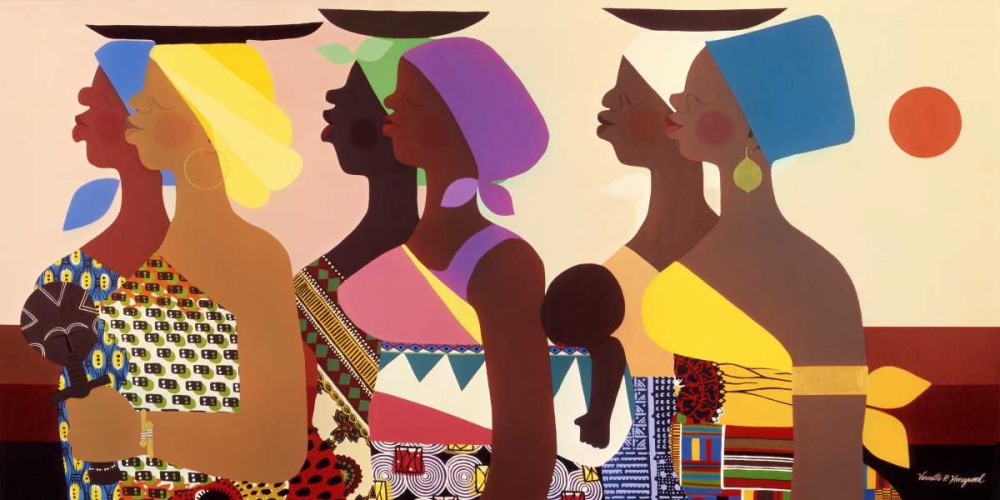 Wall Art Painting id:61723, Name: African Women, Artist: Honeywood, Varnette