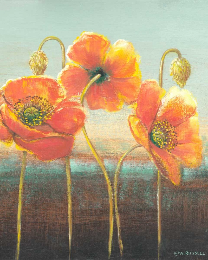 Wall Art Painting id:68630, Name: Poppy Tops II, Artist: Russell, Wendy