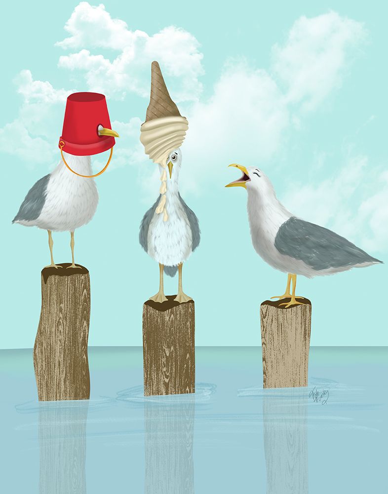 Art Print: Silly Seagulls