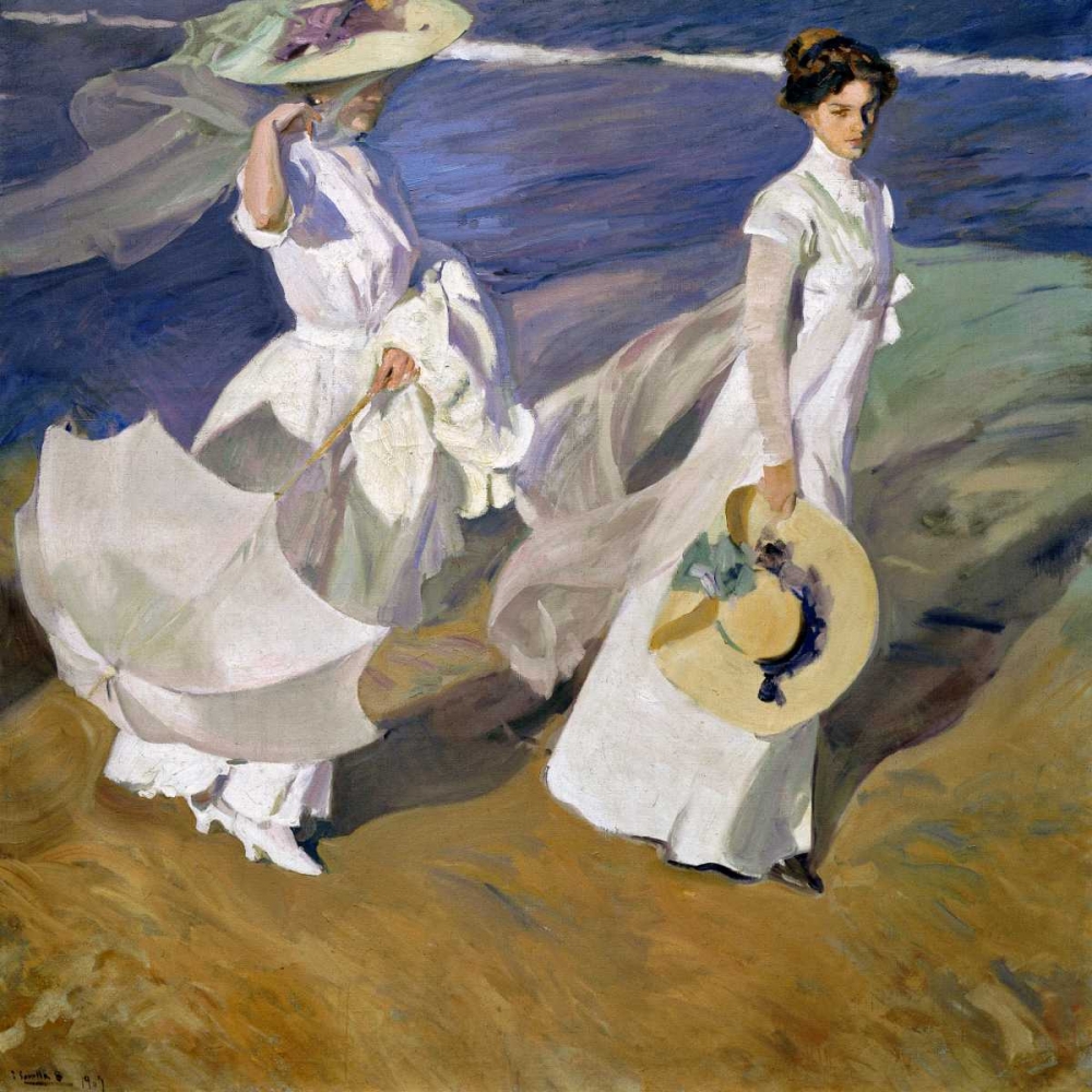 Wall art: Strolling along the Seashore, by Sorolla y Bastida, Joaquin
