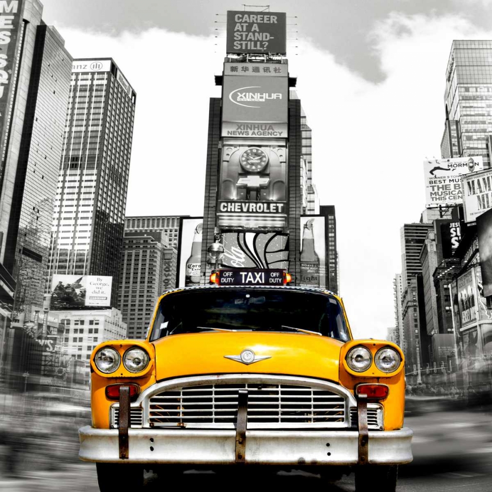 Wall Art Painting id:167334, Name: Vintage Taxi in Times Square, NYC (detail), Artist: Lauren, Julian