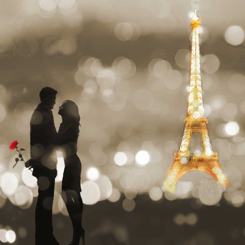Art Print: A Date in Paris (BW, detail)