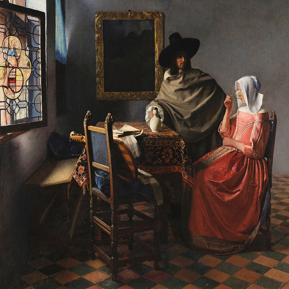 Wall Art Painting id:428932, Name: The Wine Glass - detail, Artist: Vermeer, Jan
