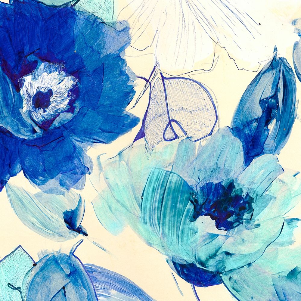 Art Print: Toile Fleurs II