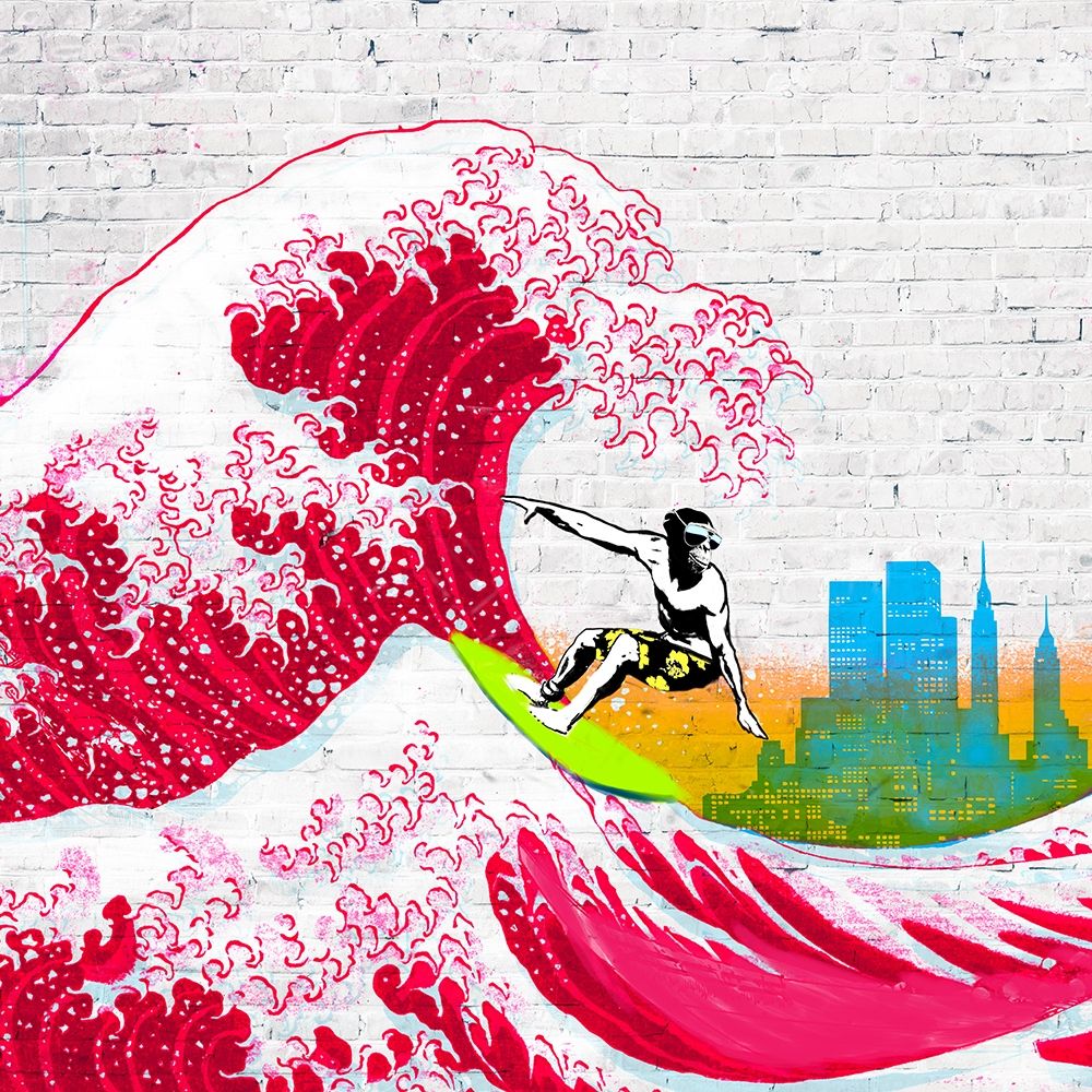 Wall Art Painting id:193532, Name: Surfin NYC (detail), Artist: Masterfunk Collective