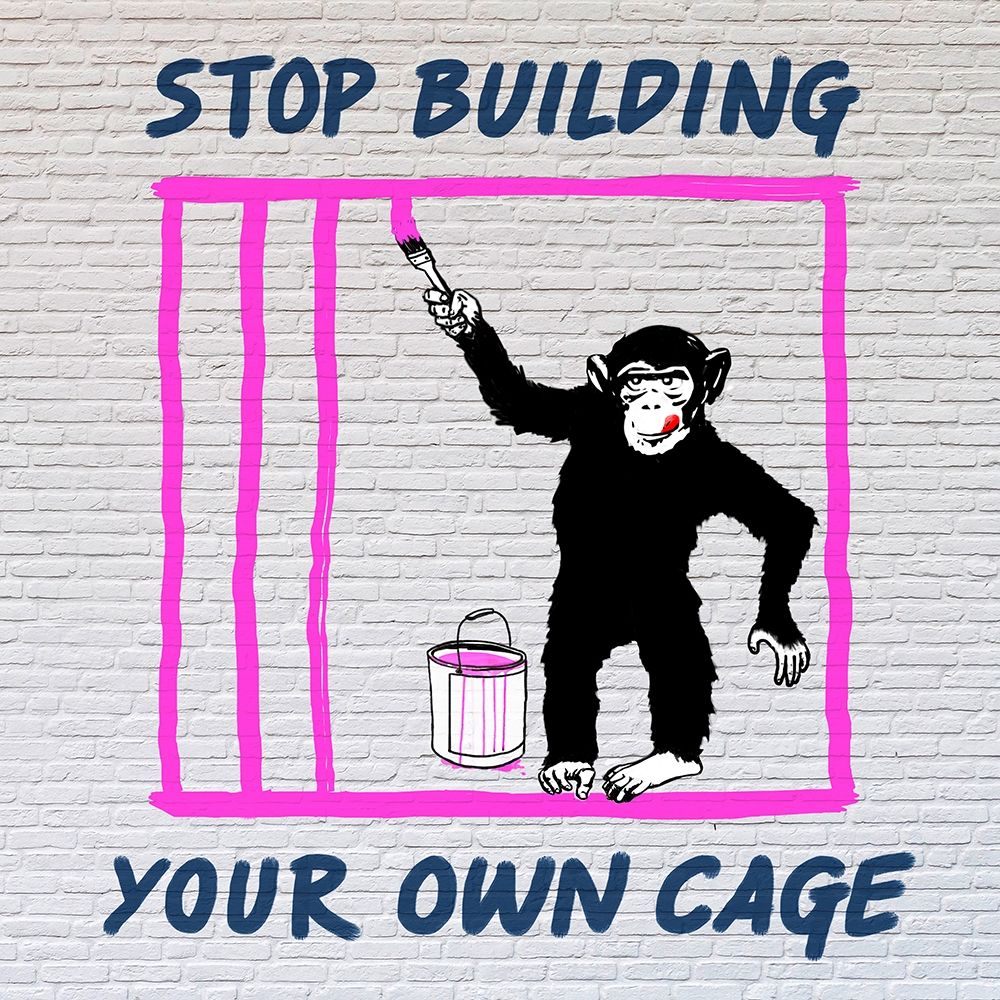 Wall Art Painting id:193533, Name: Chimp in Cage, Artist: Masterfunk Collective