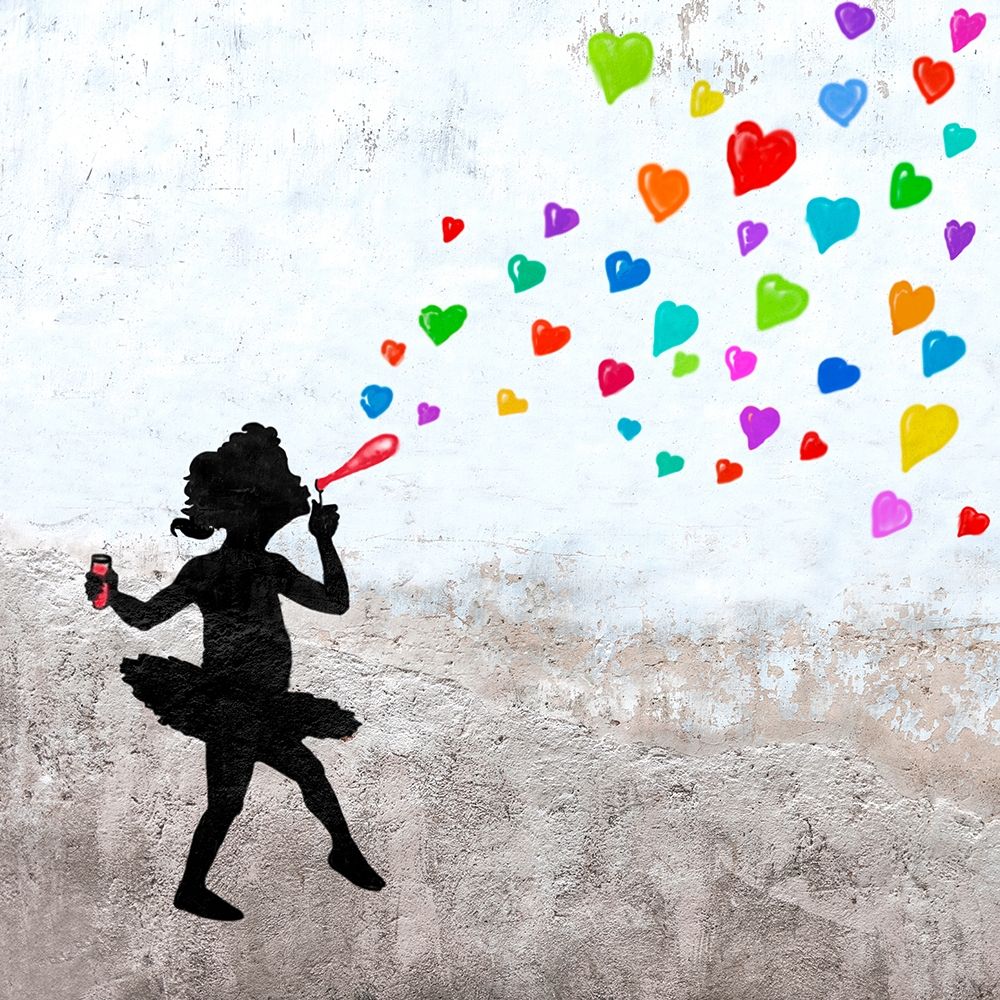 Wall art: Love Bubbles (detail), by Masterfunk Collective