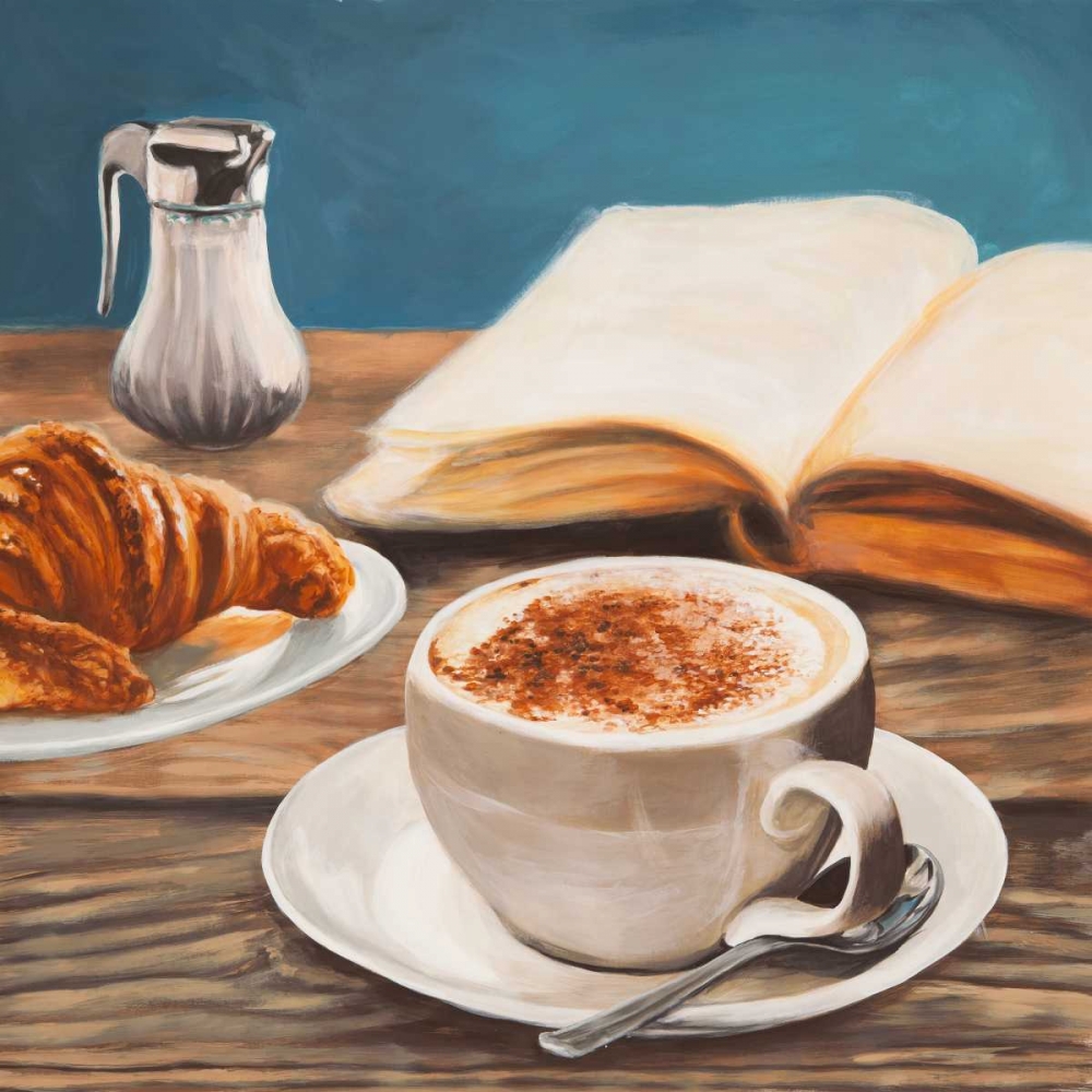 Wall Art Painting id:167397, Name: Cappuccino and Book, Artist: Ferrari, Sandro