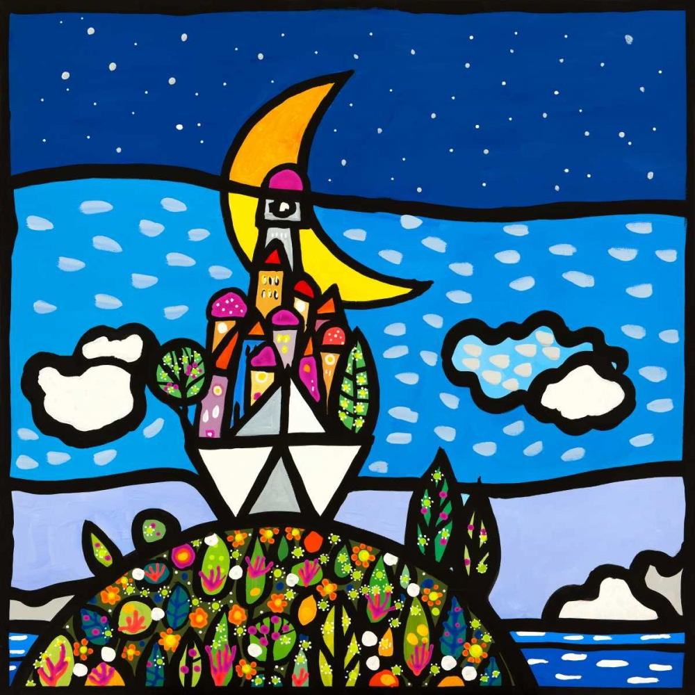 Wall Art Painting id:167441, Name: Barca sulla collina, Artist: Wallas