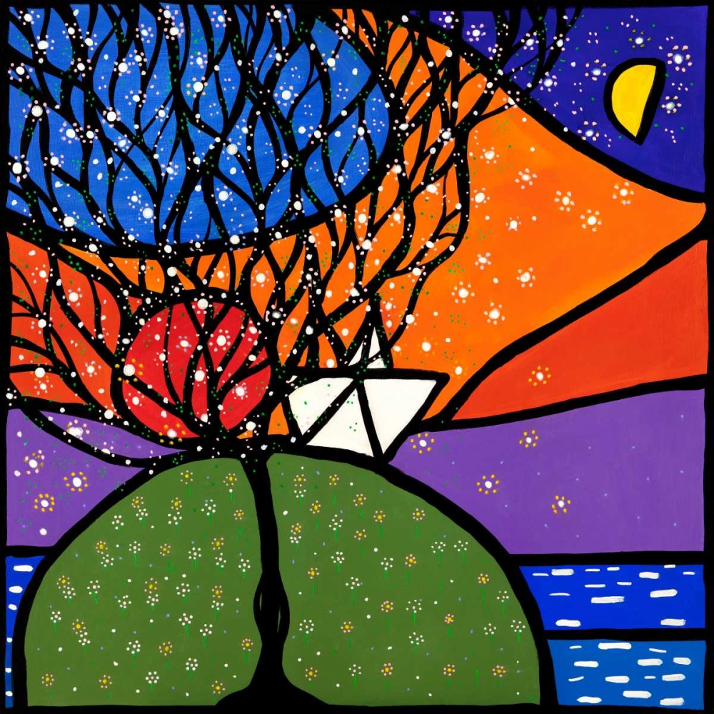 Wall Art Painting id:167446, Name: La piccola barca sulla collina, Artist: Wallas