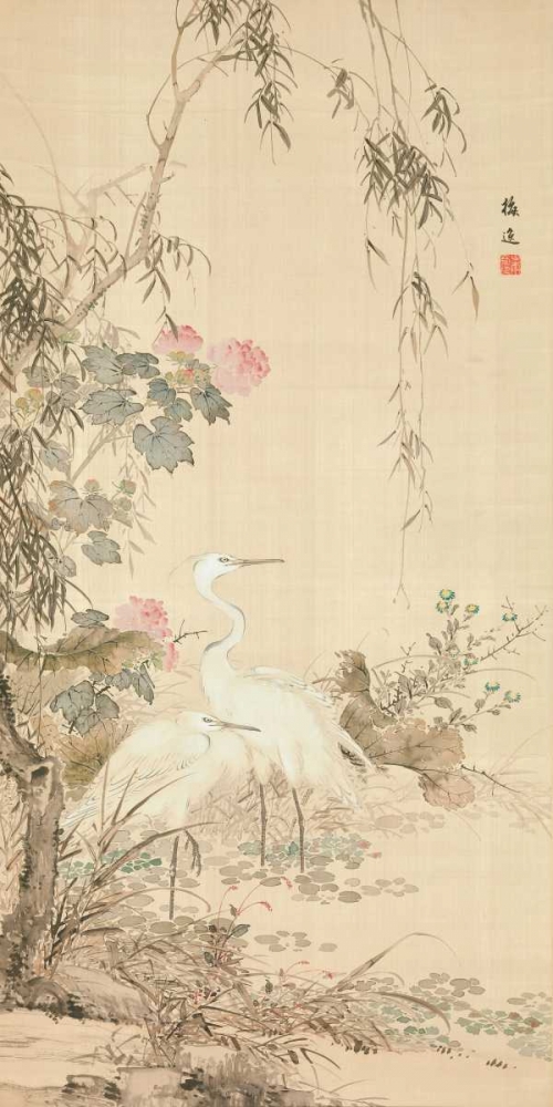 Art Print: Willow and Herons 