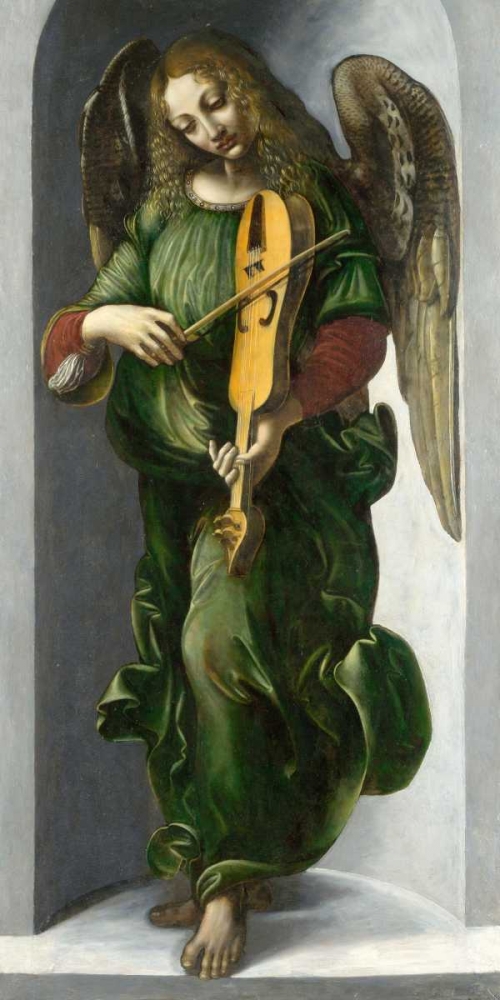 Wall Art Painting id:162711, Name: An Angel in Green with a Vielle, Artist: After Leonardo da Vinci