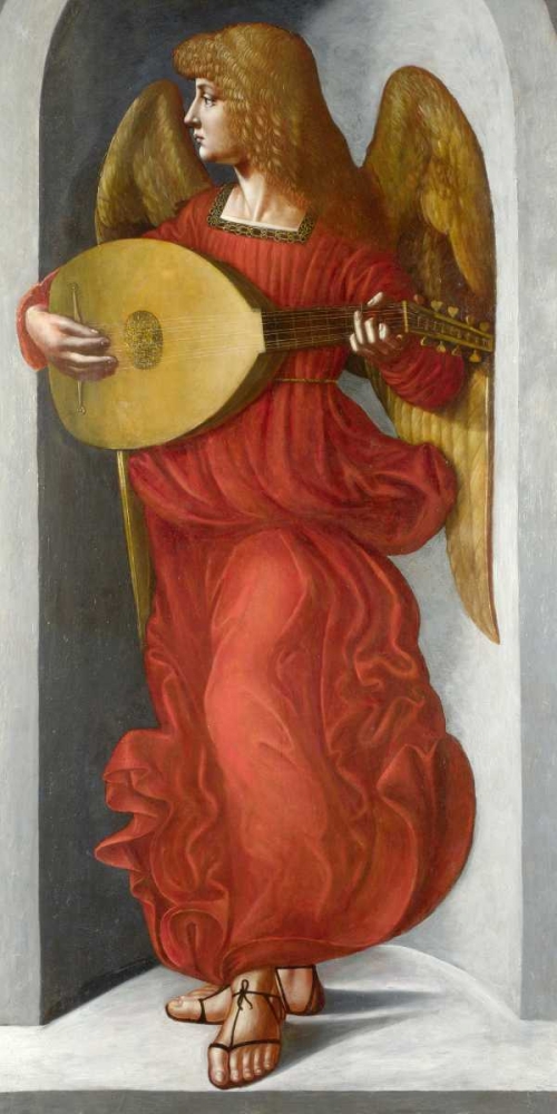 Wall Art Painting id:162712, Name: An Angel in Red with a Lute, Artist: After Leonardo da Vinci