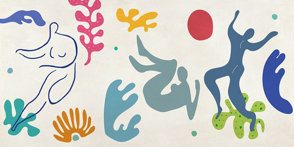 Wall art: Playing in the Waves (detail), by Atelier Deco