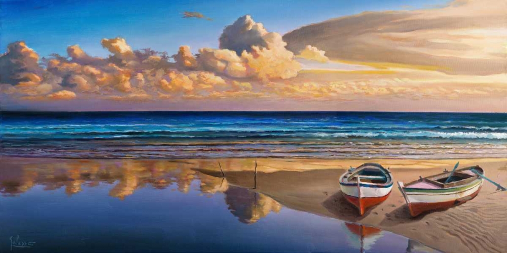 Art Print: Barche sulla battigia