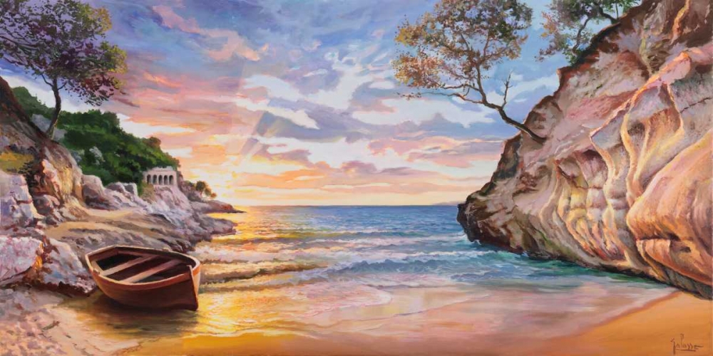 Art Print: Caletta al tramonto