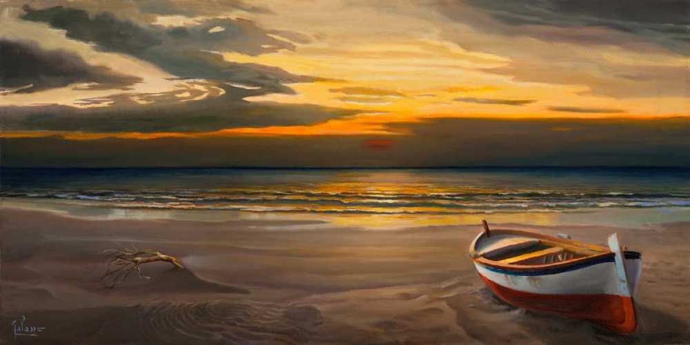 Wall art: Tramonto sulla battigia, by Galasso, Adriano
