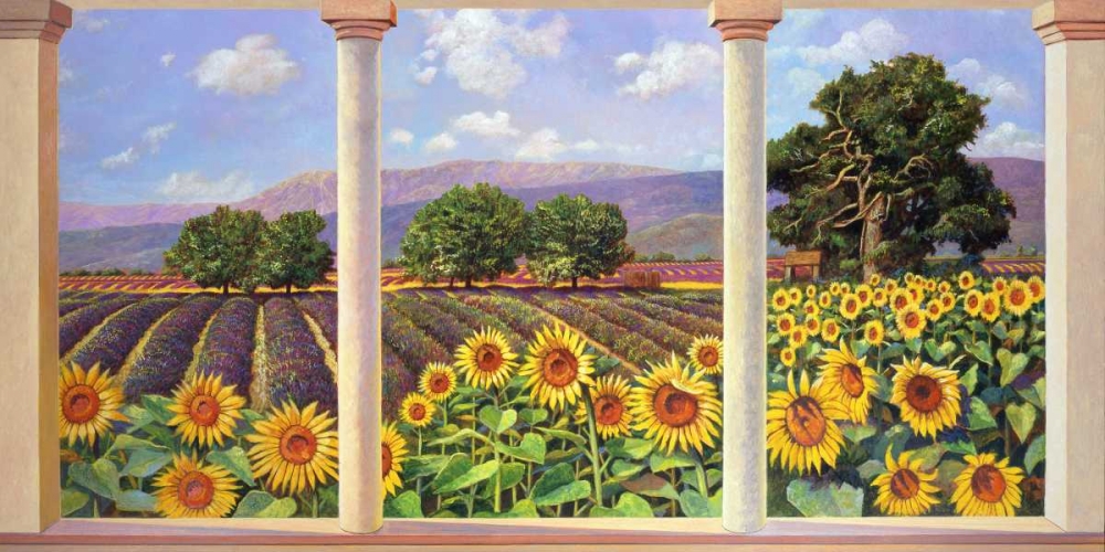 Wall Art Painting id:43211, Name: Finestra sui girasoli, Artist: Del Missier, Andrea