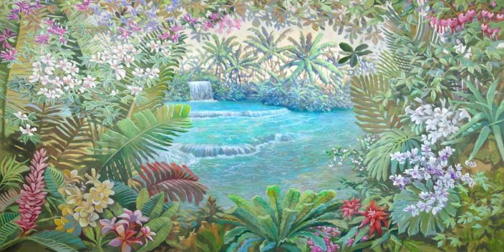 Art Print: Cascata tropicale