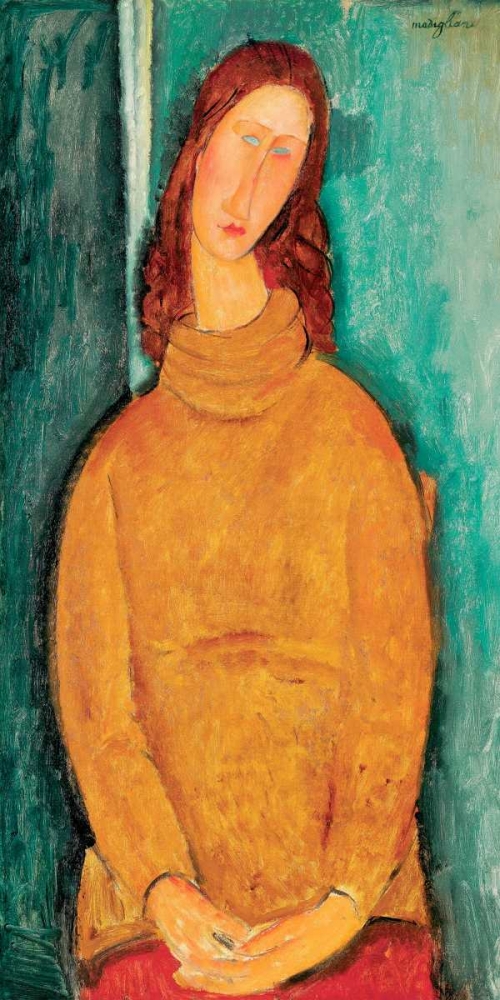 Wall Art Painting id:162869, Name: Portrait of Jeanne He´buterne, Artist: Modigliani, Amedeo