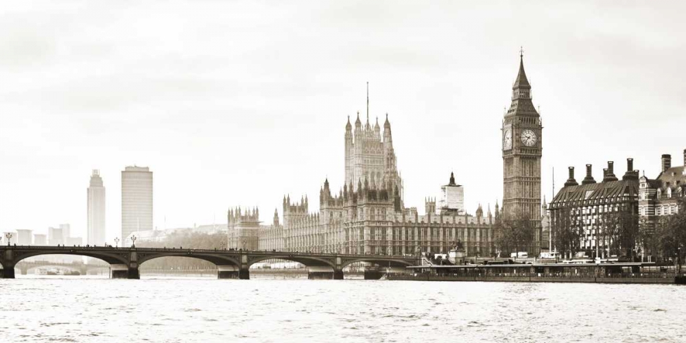 Wall art: View of the Houses of Parliament and Westminster Bridge London, by Helena, Frank