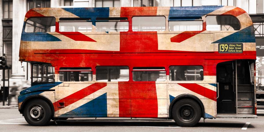 Art Print: Union jack double-decker bus, London