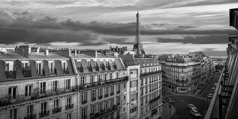 Art Print: Morning in Paris (BW)