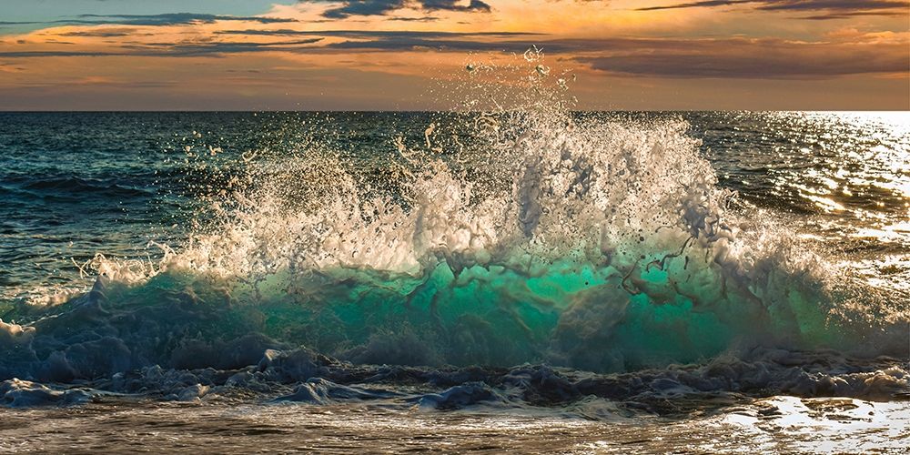Wall art: Wave crashing on the beach, Kauai Island, Hawaii (detail), by Pangea Images
